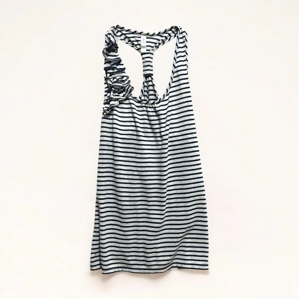 Striped Racerback Top with Ruffle Detail - Picture 10 of 10